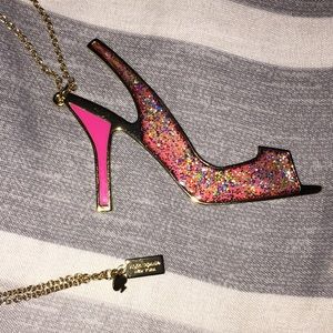 Kate Spade gold/sparkle high heel necklace